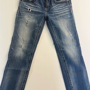 Miss Me Blue Jeans with Silver Accents